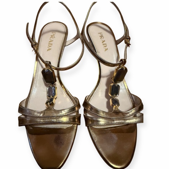 Prada Women's Sandals in Gold - Size 38 - Picture 2 of 8